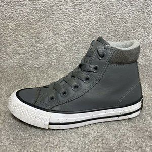 Converse All Star Chuck Taylor Boot PC High Top Leather Juniors Size 12 Gray